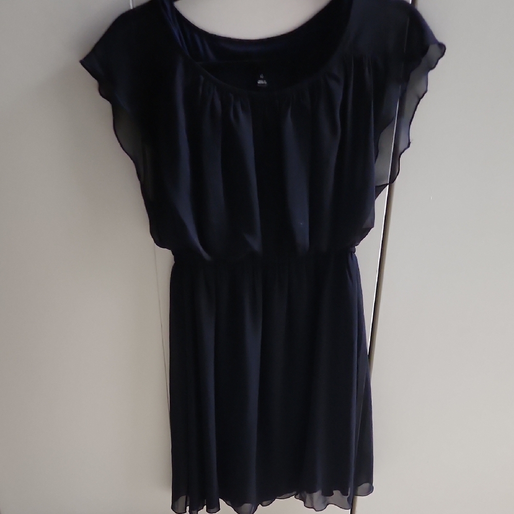 Enfocus Studio Black Flutter Sleeve Mini Sundress